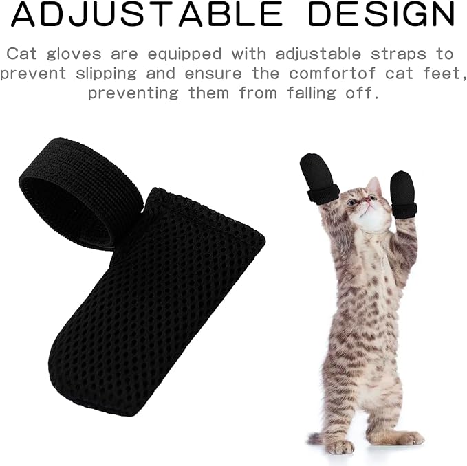 4Pcs Anti Scratch Cat Booties, Cat Anti-Scratch Shoes, Mesh Breathable Shoes for Bathing, Nursing, and Grooming