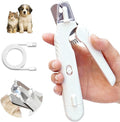 Safe 2-in-1 Dog & Cat Nail Clipper and Grinder LED Safety Light Illuminates the Quick to Prevent Over-Cutting or Bleeding, USB Rechargeable, Low Noise Motor Keeps Pets Calm Grooming for All Pet Sizes