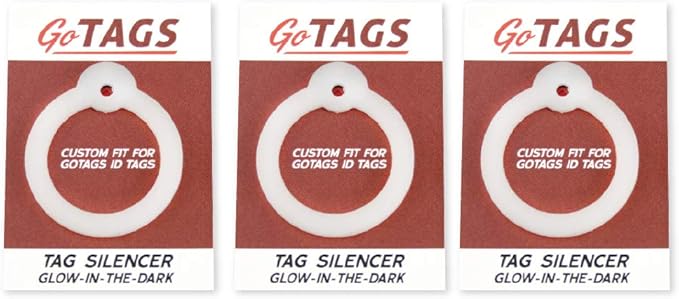 GoTags Dog Tag Silencers, Glow in The Dark Silencer to Quiet Noisy Pet Tags