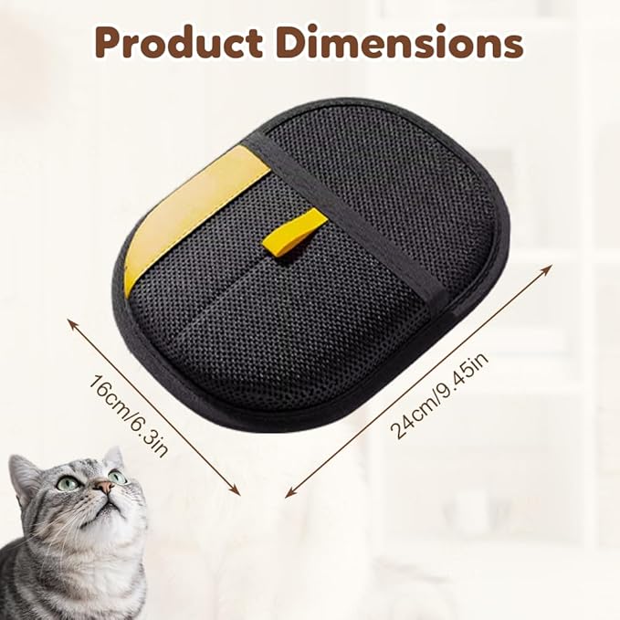 Pet Hair Removal Glove for Cats & Dogs, Upgraded Thickened Double Sided Grooming Glove, Powerful Cat Grooming Gloves, Reusable Hair Remover Glove for Couch, Furniture, Carpet, Curtain (2pcs)