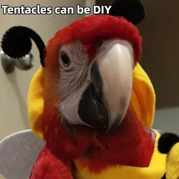 Bird Costume Bird Diaper Flight Suit Bird Bee Shape Bird Clothes Cosplay Photo Prop for Parrots Lovebird Budgie Parakeet Cockatiel (M)