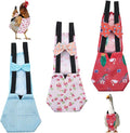 CREATCABIN 3Pcs 3 Styles Pet Duck Diapers Chicken Diaper Polyester Washable Waterproof Adjustable Reusable Duckling Clothes Accessories with Bow Tie for Indoor Chickens Birds Supplies 12.2 x 5 Inch