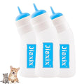 3 Pack Kitten Silicone Nursing Bottle,Silicone Feeding Nipple, Reusable Newborn Supplies, Suitable for Feeding Kitten, Puppy, Rabbit, Hamster (Blue, Medium)