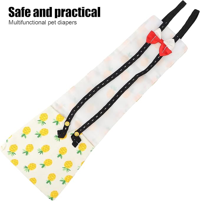 Chicken Diapers Washable and Reusable Pet Diapers Bow Tie Duck Diapers Duckling Diapers for Poultry Hen[Pineapple S] Netting Supplies