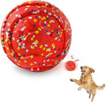 Durable ETPU Dog Toy Ball, 5 Inch Big Dog Balls for Aggressive Chewers - Hollow Design and Textured Gullies/Non-Toxic Bite/Built-in Low-Noise Bell, Dog Chew Toy for Medium/Large Dogs