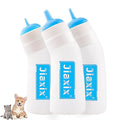3 Pack Kitten Silicone Nursing Bottle,Silicone Feeding Nipple, Reusable Newborn Kitten Supplies, Suitable for Feeding Kitten, Puppy, Rabbit, Hamster (Blue, Small+Medium+Large)