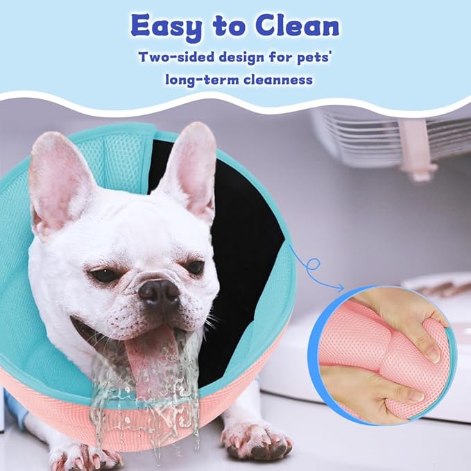 Soft Dog Cone Collar After Surgery Alternative for Dogs to Stop Licking, Comfort Collars for Large/Medium/Small Pet/Cat, Comfortable Elizabethan Neuter Recovery E Cones of Shame Neck & Head Ecollars