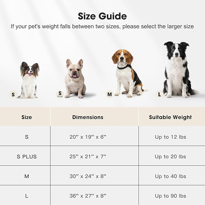 MIXJOY Dog Bed Medium Size Dog, Washable Medium Dogs Bed with Removable Cover, Soft Rectangle Doggy Ded Fluffy Plush Faux Fur Pet Bed with Anti-Slip Bottom, 30"x24"x8", Beige