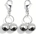 4 Sets Cat Bell for Dog Collar Charm Training Pet Pendant Accessories with 2 Pack Stainless Steel Dog Tag Clips(2 Small Silver)