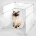 MEEXPAWS Cat Litter Box Enclosure Splash Guard Large 18.9L × 18.9W x 20.3H inch, Light Weight Plastic Sheets Easy Clean (White)