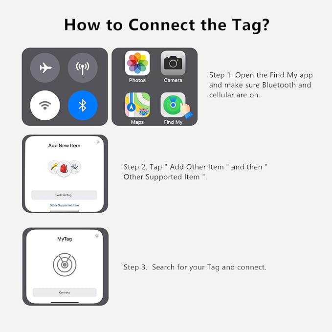 Air Tracker Tag, Smart Bluetooth Tracker Tag, Works with Apple Find My APP (iOS Only), Keys Finder and Item Locator for Luggage, Backpack, Suitcase, Pets and more, Waterproof Tracking Tag, White