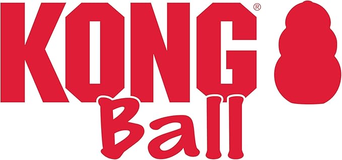 KONG Ball with Hole - Durable Dog Fetch Toy for Training, Interactive Playtime & More - Classic KONG Natural Rubber Ball - Red - For Large/Medium Dogs
