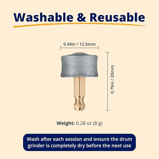 Replacement Drum Grinders Silent Groom Pro Nail Grinder (3 pcs) | Nail Grinder Diamond Tip Replacement, Spare Grinding Head for Electric Pet Nail Grinder, Dog Claw Smoothing Tips