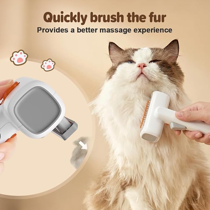2-in-1 Pet Self-Detangling & Grooming Comb, 2026 New Deshedding Tool for Dogs & Cats, Undercoat Rake & Brush for Long or Short Hair, Removes Mats, Tangles & Loose Fur (White*2)