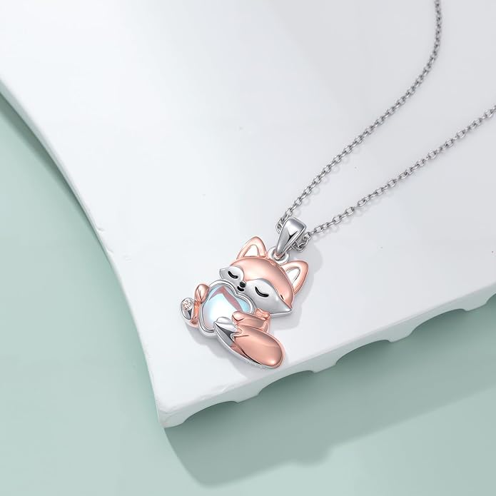 Guinea Pig/Raccoon/Butterfly/Panda/Hummingbird/Giraffe/Rabbit Necklace 925 Sterling Silver Animal Pendant Jewelry Gift for Women Mom