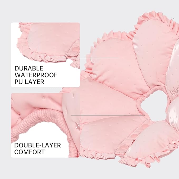 Touchdog Soft Cat Cone Collar, Waterproof Recovery Collar for Cats After Surgery, Lightweight Elizabethan Collar for Kittens, Small to Large
