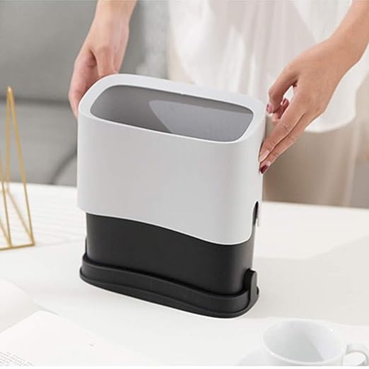 White Cat Litter Scoop Holder, Mini Trash Can With Lid, Kitty Scooper Caddy for Box, Stand Pairs With Most Litter Boxes and Fits Most Scoops