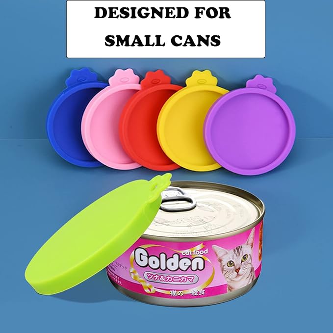 4 Pcs Food Can Lids Pet Can Covers, Silicone Small Pet Food Can Lids Covers for 3 oz 2.5 oz Cat Food Cans.
