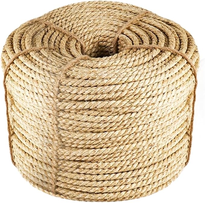 Natural Sisal Rope for Cat Scratcher Replacement, Durable Cat Tree Post Repair Cord for DIY Projects, Climbing Towers, Furniture Protection, Scratch Pad, Crafts, Garden, and Home Décor Use