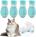 4Pcs Cat Boots for Cats Only Paw Covers Protectors Claws Shoes Paws Wound Boot Silicon Anti Scratch Cat Mittens for Bathing, Nail Clipping, Ears Cleaning, Treatment