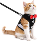 Cat Harness Leash Set for Walking Soft Adjustable Cats Vest Harnesses Escape Proof Comfortable Breathable Mesh Kitten Anti-Escape Leash Chest Harness Easy to Wear for Outdoor Travel