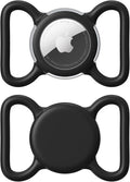 Waterproof Airtag Holder for Dog Collar, Soft Full-Body Protective Airtag Holder for Dog & Cat Collars, Ultra-Durable, Easy Installation, Lightweight Clear Airtag Case (Black, Large)