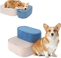 Dog Stairs for Small Dogs, 3 Step Dog Stair for High Bed and Couch, Non-Slip High Density Foam Sturdy Pet Steps with Removable Washable Cover for Older Cat