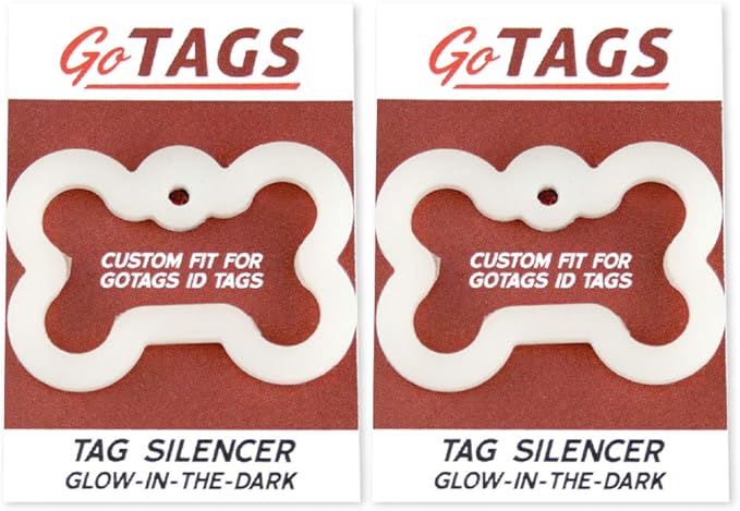 GoTags Dog Tag Silencers, Glow in The Dark Silencer to Quiet Noisy Pet Tags