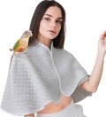 Parrot Anti-Scratch Shoulder Protector - Reusable Bird Diaper & Soft Cotton Bird Cape for Macaws, Cockatiels, Conures, Parakeets, Lovebirds and Finches (Gray, Large)