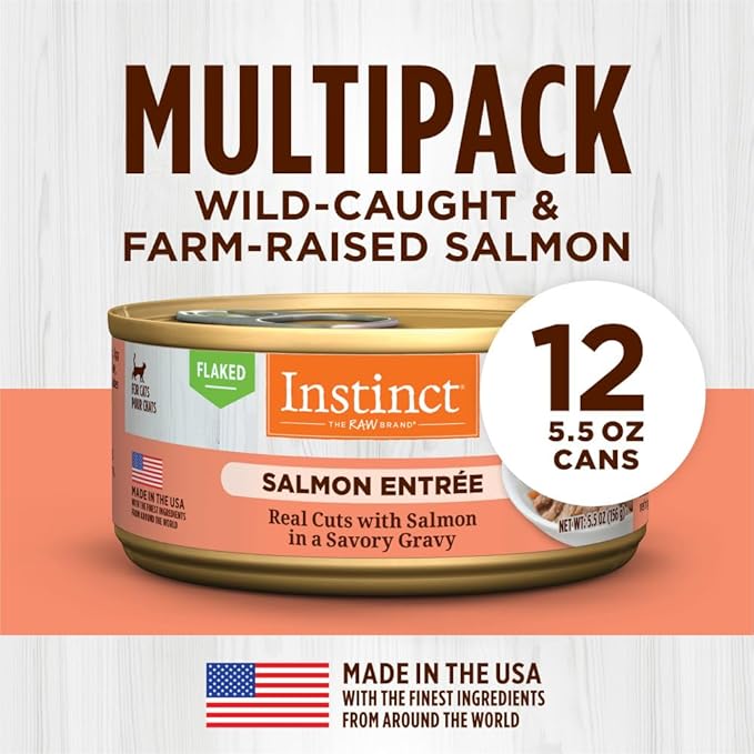 Instinct Flaked Entrée Wet Canned Cat Food - Salmon, 5.5 Ounce (Pack of 12)