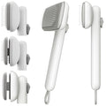 Self Cleaning Shedding Brush Grooming Tool for Long and Short Haired Dogs Cats Deshedding Hair Removal (White)