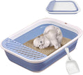 VCEPJH Kitten Litter Box Low Entry Litter Box for Senior Cats - Shallow Cat Litter Pan Collapsible Litterbox for Travel Blue