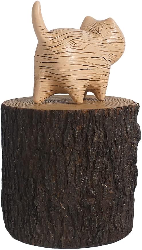 Generic Pet Memorial Box Urns for Cat Ashes, Resin Pet Memorial Keepsake Cremation Urns with Small Cat Statue, Engraved with Name and Dates-Sympathy Pet Loss Gifts
