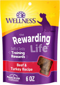 Wellness Rewarding Life Soft Dog Training Treats, Natural, Grain Free, Beef and Turkey Recipe, 6 oz Bag