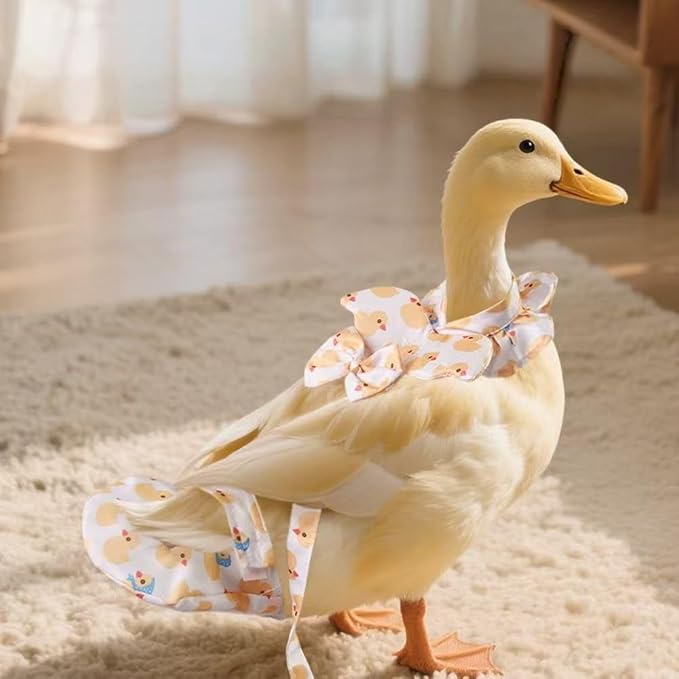Chicken Diapers for Hens, Roosters, Diapers for Ducks with Walking Leash, Reusable Pet Duck Diapers Chick Clothes Waterproof Poultry Nappies for Geese Pet Ducks Chicken-Yellow Duck, L