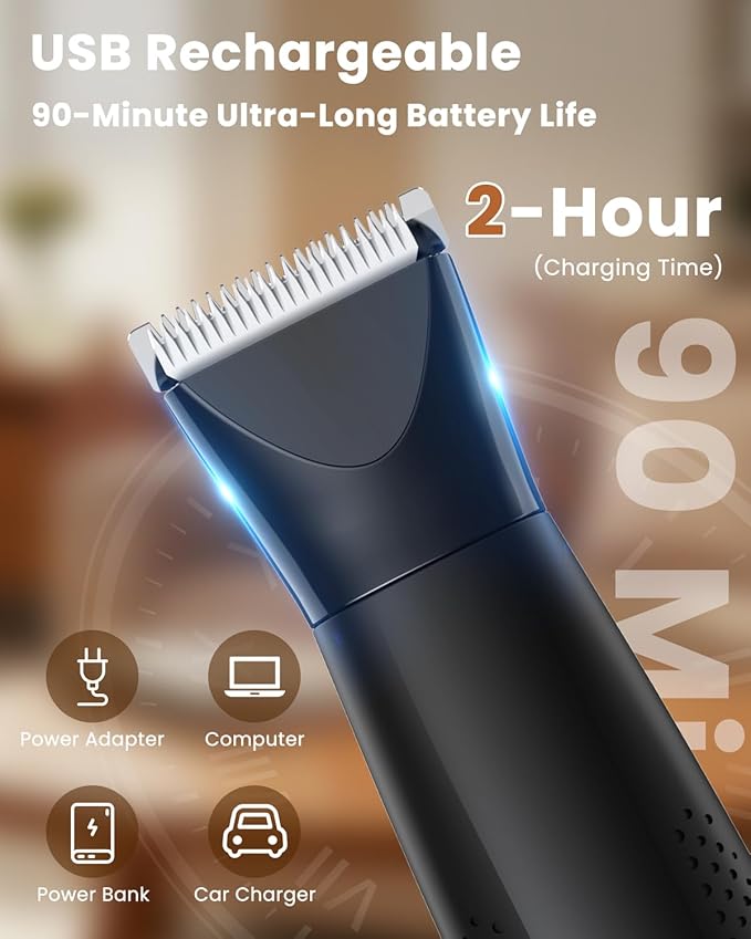 All-in-1 Dog & Cat Grooming Kit for Body, Face & Paws | Gentle Nail Grinder & Quiet Pet Clipper for Stress-Free Grooming at Home