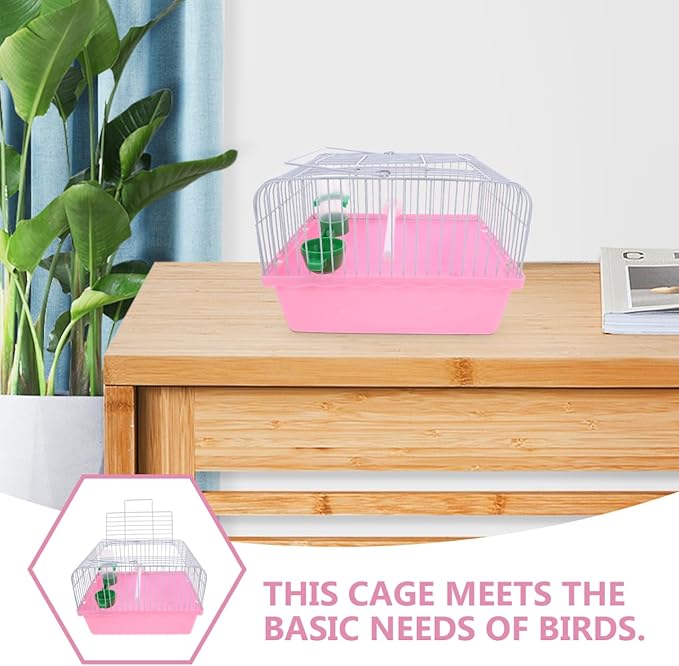 Toddmomy Portable Bird Travel Cage for Small Birds Parrots Lovebirds with Perch Food Box Water Dispenser 9.29X6.57X9.29 Inches