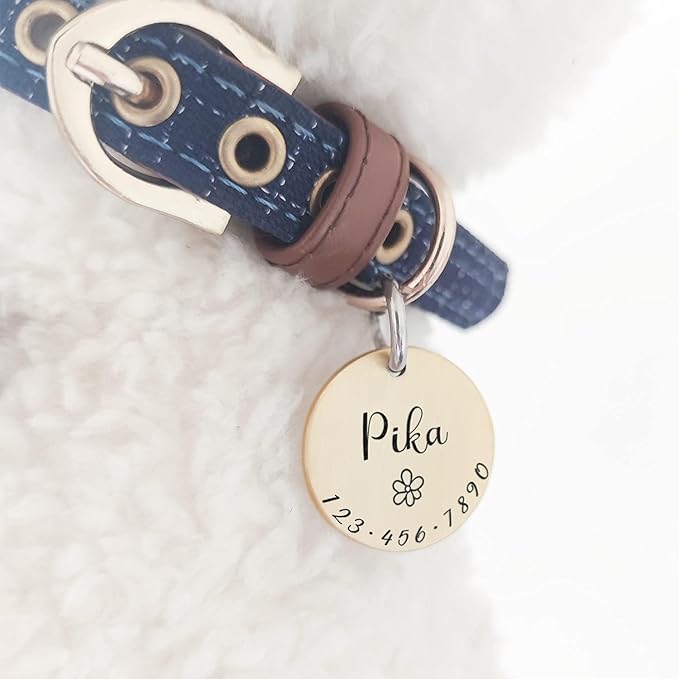 Cats Dogs ID Tags Personalized Lovely Symbols Pets Collar Name Accessories Simple Custom Engraved Products for Extra Small Four Legged Child Necklace Chain Anti-Lost Shiny Stainless Steel Charm