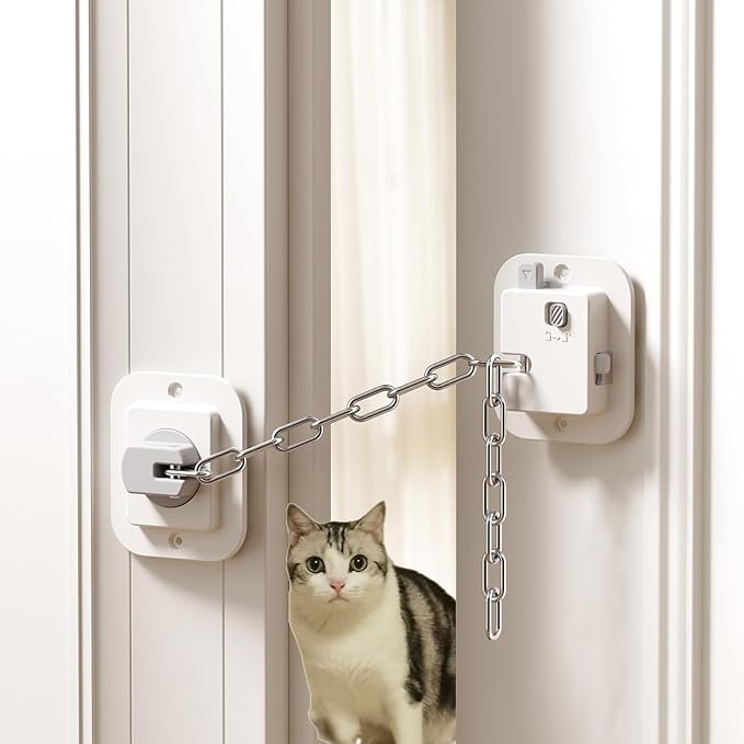 YEYA Cat Door Latch & Stopper-Adjustable Strap from 1.5" to 10",1-Pack Door Holder & Prop to Keep Door Open for Cats & Toddler, No Tools Required