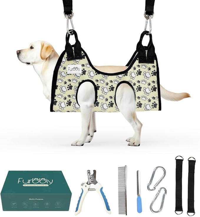 Dog Grooming Hammock – Cat and Dog Hammock for Nail Trim Set with Clippers, Comb – Durable Pet Sling for Nail Trimming – Breathable Fabric Clipper Bag for Small Pets