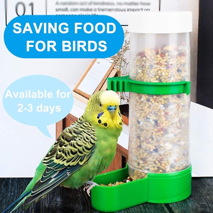2PCS Automatic Bird Water Dispenser with 1PCS Food Feeder for Cage Pet Parrot Budgie Lovebirds Cockatiel