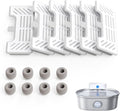 uahpet 6 Pack Replacement Filters & 8 Pack Replacement Filter Sponges for Stainless Steel Pet Fountain Pro (with water level window version), water fountain is not included