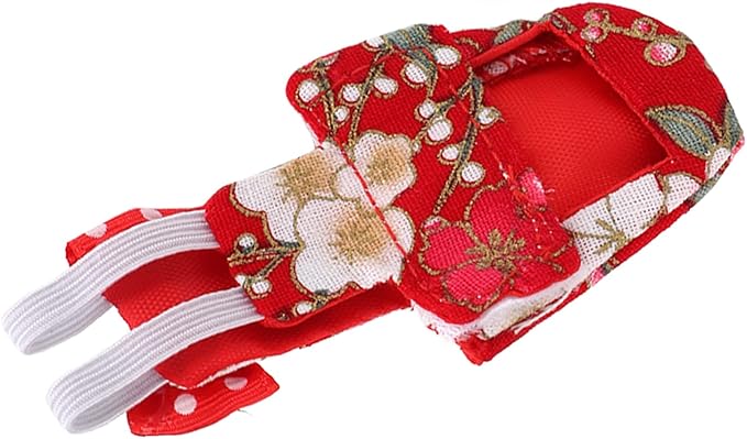 Bird Diaper Parrot Flight Suit Washable Reusable Cotton Cloth with Liner Adjustable Strap for Pet Birds Macaw Cockatiel Conure Lovebird Parakeet (L red Cherry Blossoms)