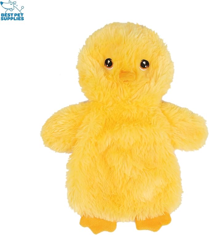 Best Pet Supplies Interactive Squeaky Dog Chew Toy, Ideal Dog Toys for Chewers, Small, Medium & Large Dogs, and Fetch Lovers - Crinkle Chicken (Yellow, Pink, Blue), Large