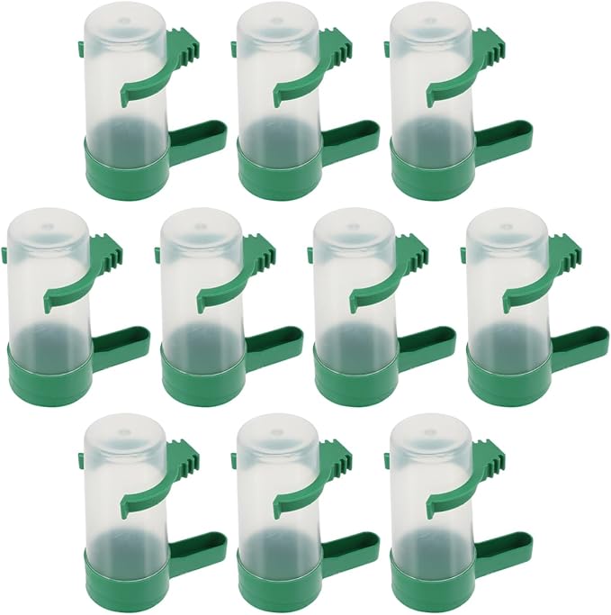 balacoo Automatic Bird Water Feeder 10 Pack Leak-Proof Plastic Water Dispensers for Parakeets Pigeons Small Birds Compact 3.34X2.75X1.57 Inch Cage Compatible