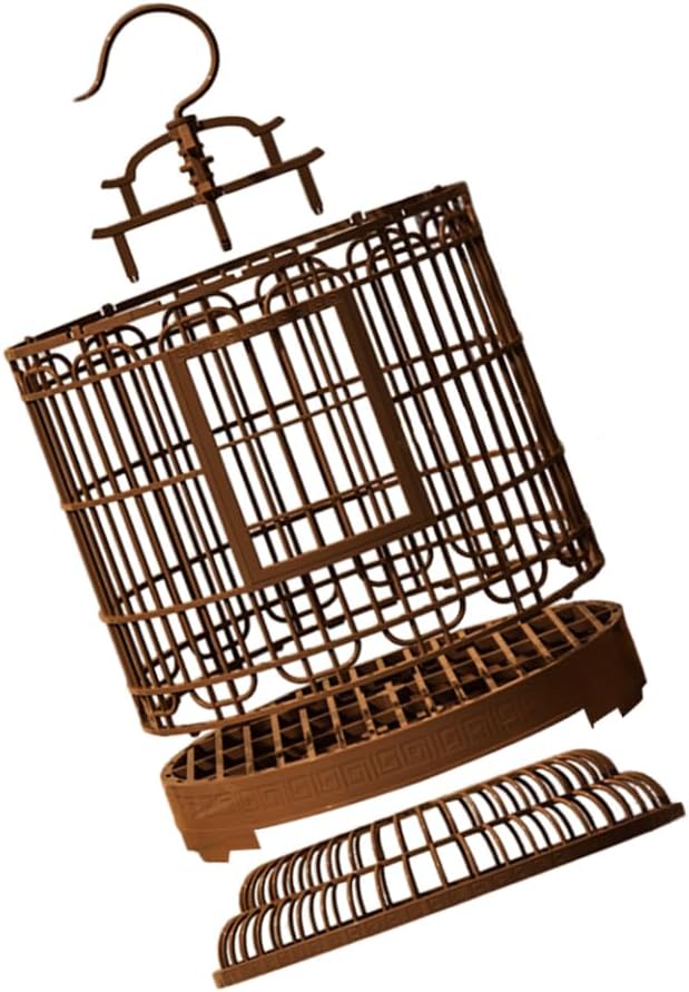 Milisten Large Portable Bird Cage Villa for Parrots and Budgies Retro Plastic Travel Carrier Detachable Base Suitable for Home and Outdoor Use
