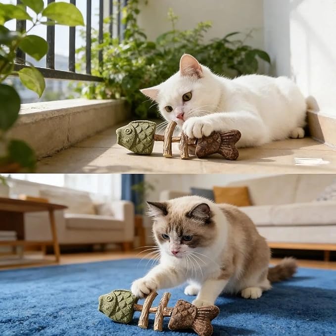 3 Pcs Purrident Cat Dental Chew Toys for Teeth Cleaning & Hairball Control