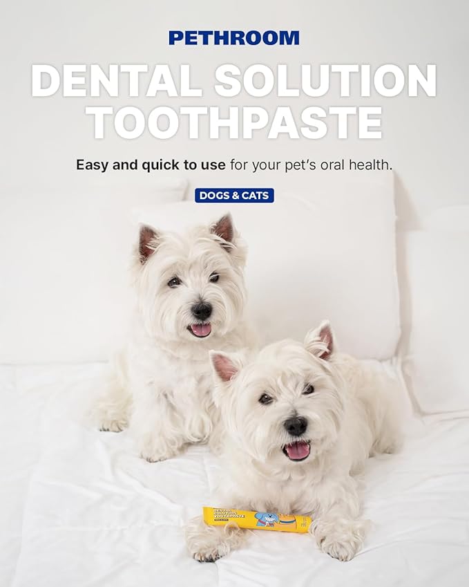PETHROOM Pet Dental Toothpaste for Dogs & Cats – Fresh Breath & Plaque Control, Gentle Daily Dental Care – Melon Flavor, Net Wt 2.1 oz