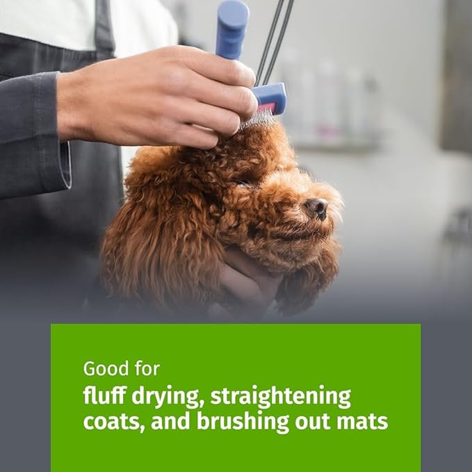 Show Tech Tuffer Than Tangles Slicker Brush for Dog Grooming with Long, Regular Pins, Medium Size, Perfect for Doodle Breeds, Angled Pins for Dematting, Remove Undercoat, Comfort Grip Handle