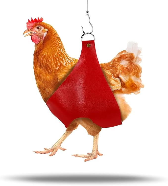 Chicken Carrier PU Chicken Holder Bag Purse Waterproof Poultry Sling with Handle Pet Weighing Bag Pouch Rooster Catching Hand for Ducks Rabbits Travel Transport Accessories Farm Supplies (Red)